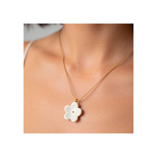 Colgante punto oro flor md.
