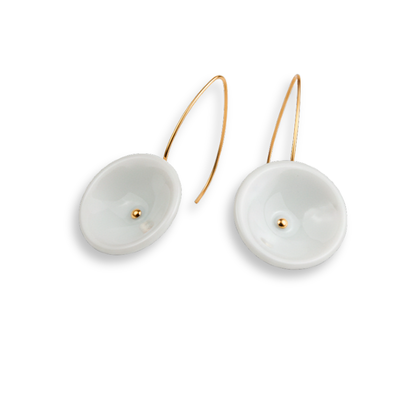 Pendientes punto oro gancho