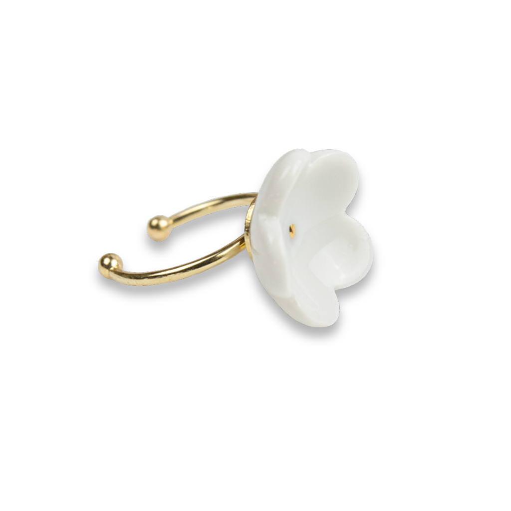 Anillo flor punto oro