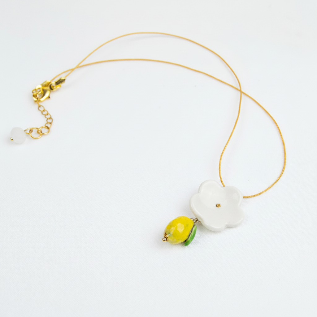 Colgante limón y flor pequeño