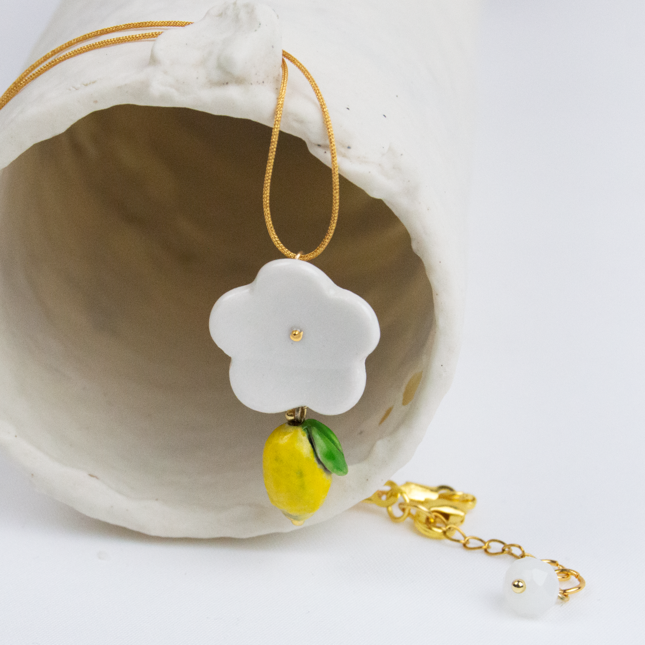 Colgante limón y flor pequeño