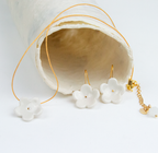Conjunto flor punto oro mediano