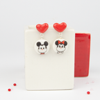 Pendientes  Mickey corazon cortos