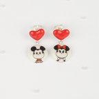 Pendientes  Mickey corazon cortos