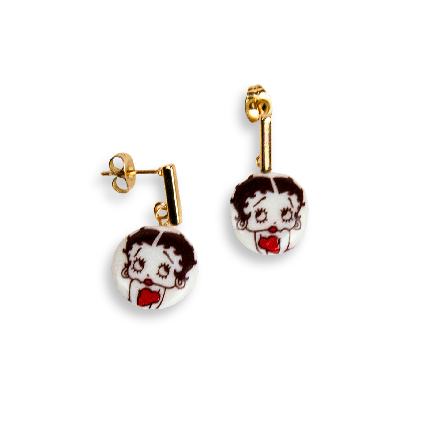 Pendientes Betty Boop barra acero