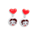 Pendientes Betty Boop corazón cortos