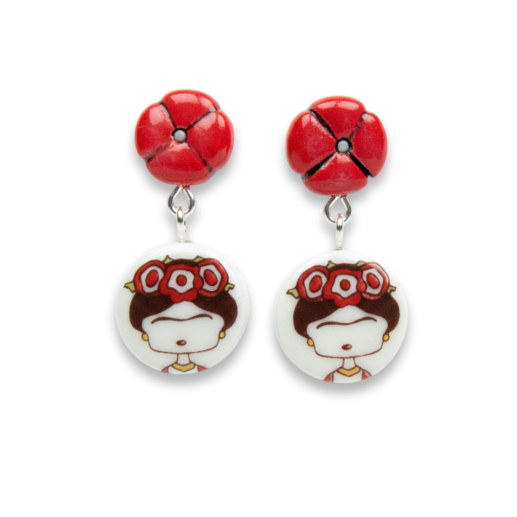 Pendientes Frida flor cortos