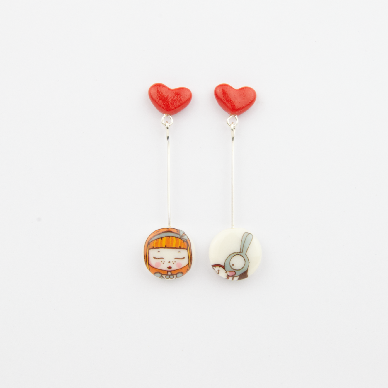 Pendientes Alicia corazón largos