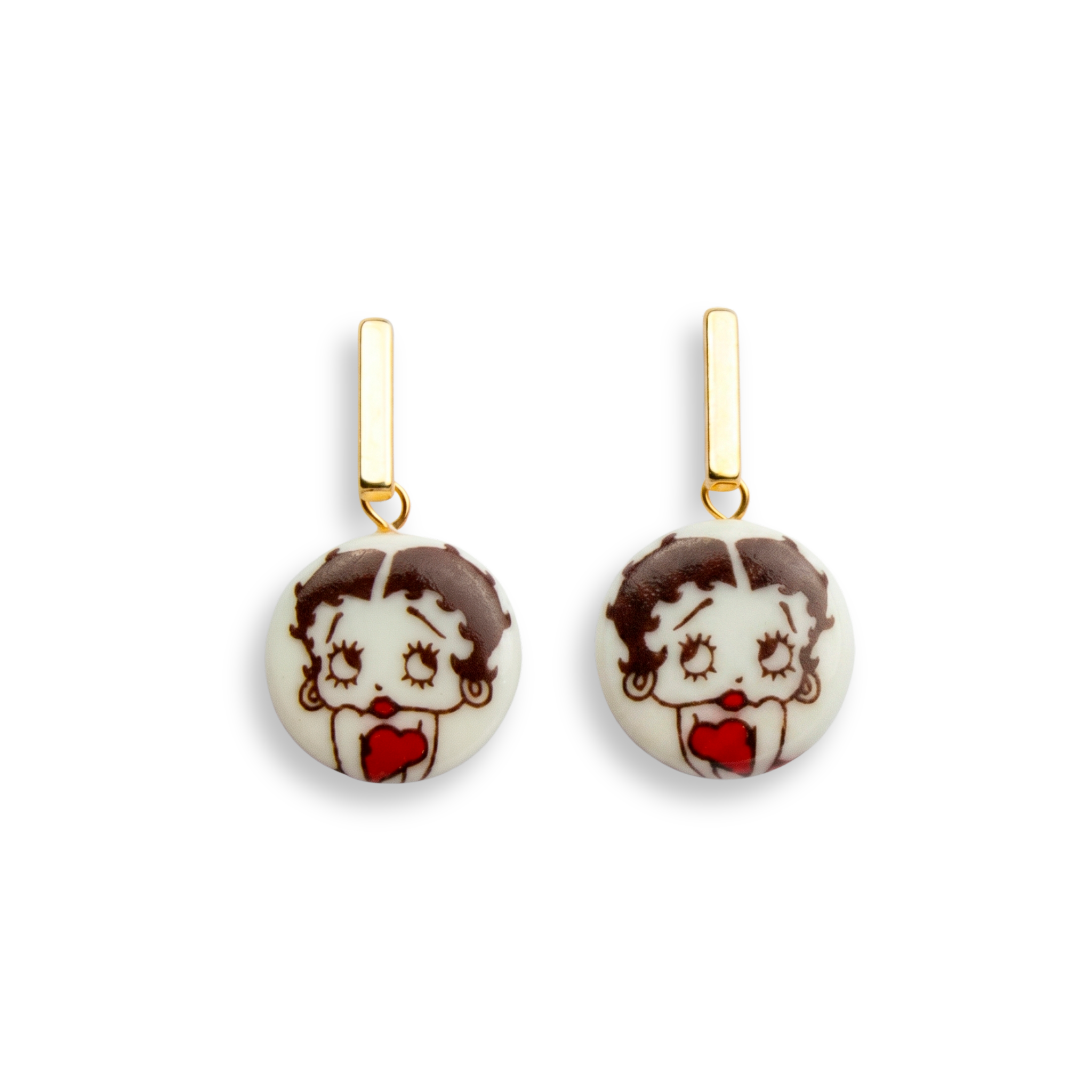 Pendientes Betty Boop barra acero