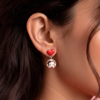 Pendientes Betty Boop corazón cortos