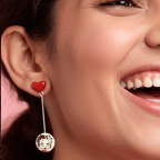 Pendientes Betty Boop corazón largos