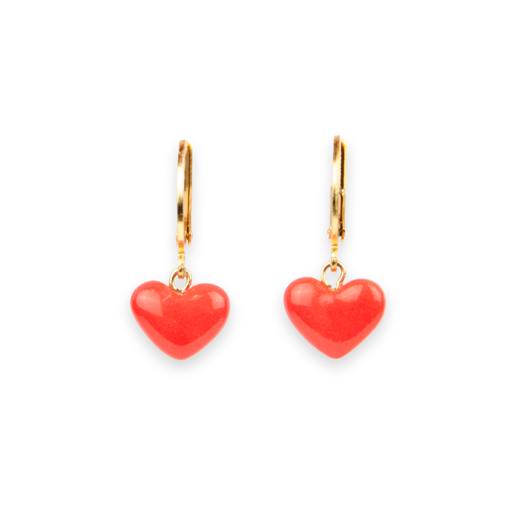 Conjunto art decó corazon rojo