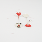 Pendientes  Mickey corazon largos