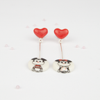 Pendientes  Mickey corazon largos