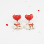 Pendientes Sabueso corazón cortos