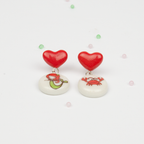 Pendientes corazón cortos Sirenita