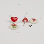 Pendientes corazón cortos Sirenita