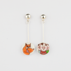 Pendientes Tres cerditos largos