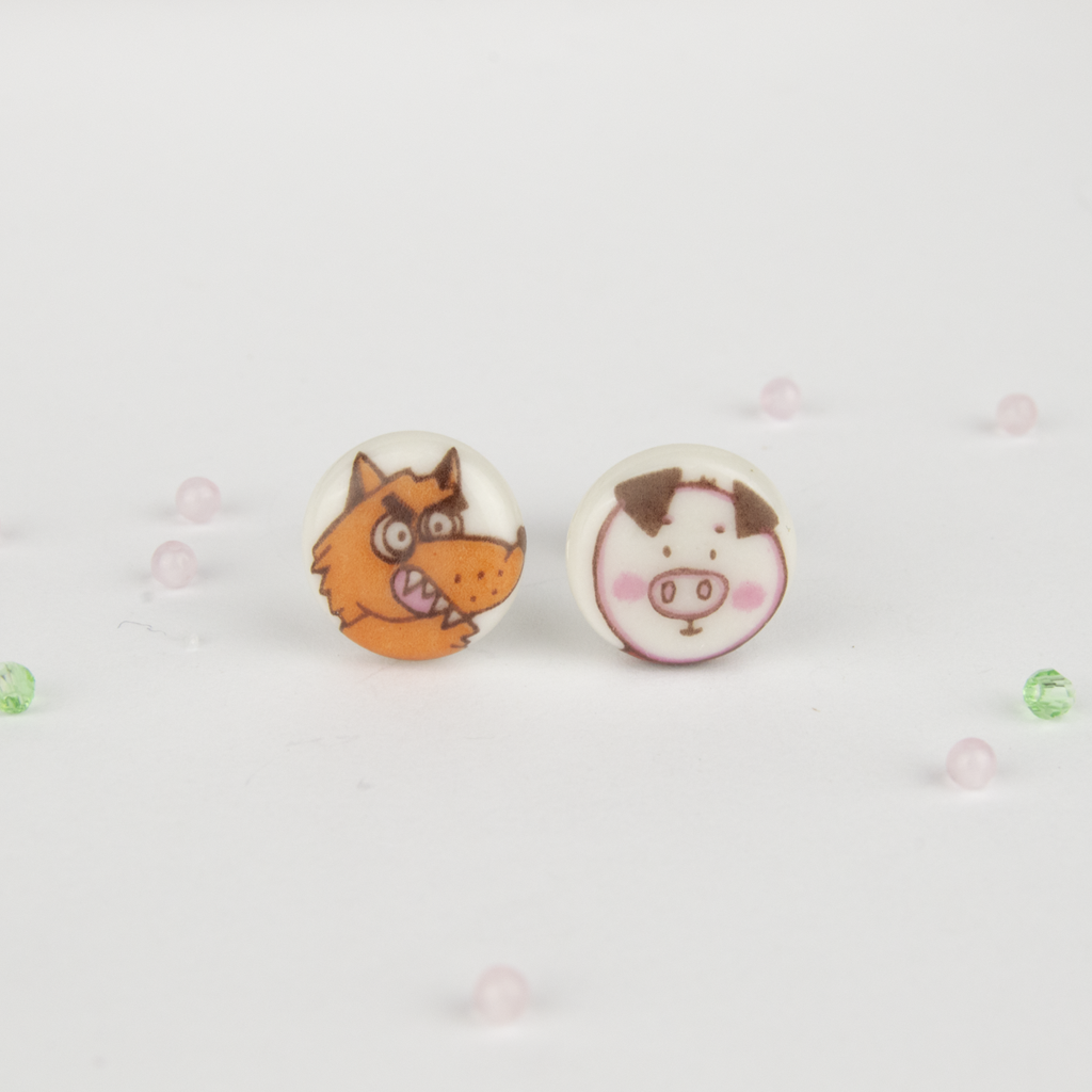 Pendientes Tres cerditos mini