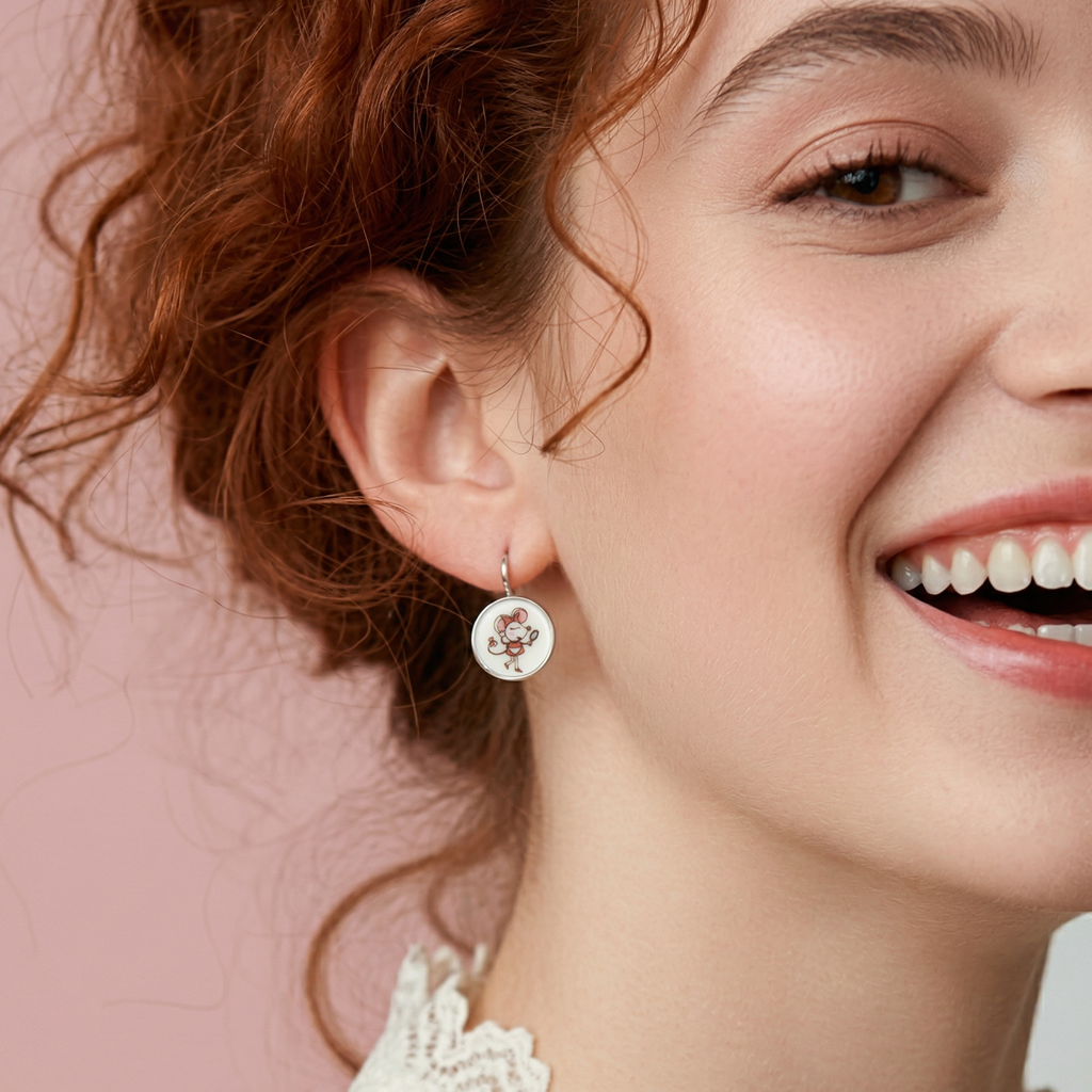 Pendientes Ratita Presumida acero