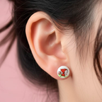 Pendientes mini caperucita y el lobo enamorado