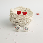 Pendientes Pajaritos corazón largos