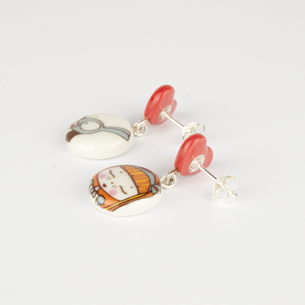 Pendientes Alicia corazón cortos