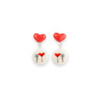 Pendientes love tree corazón cortos