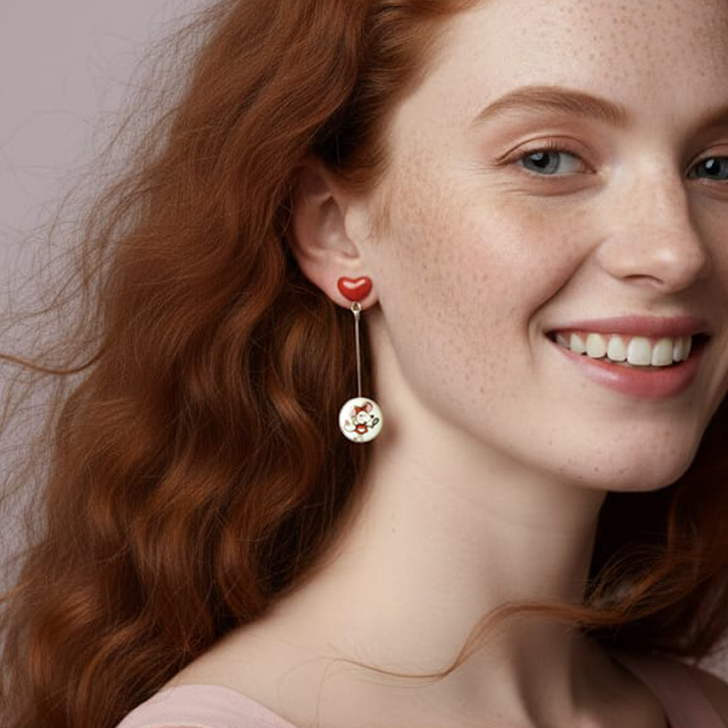 Pendientes corazón largos Ratita presumida