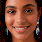 Pendientes cobalto dos piezas grande