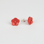 Pendientes flor rojo mini