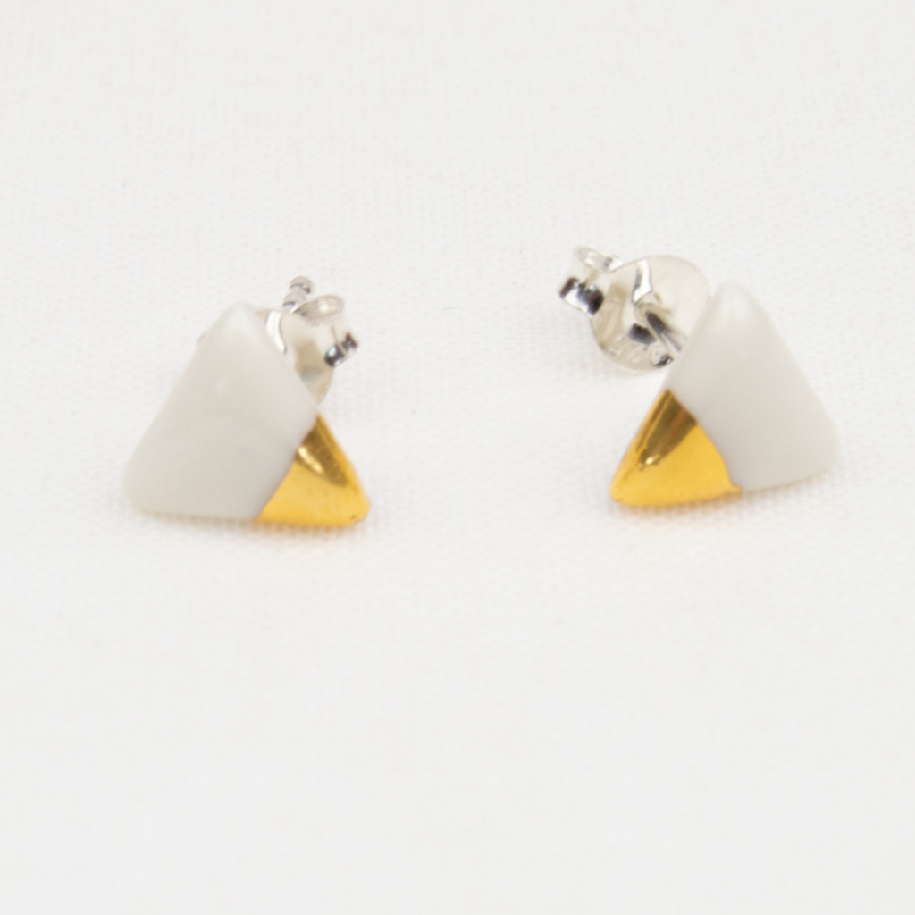 Pendientes oro triangular mini