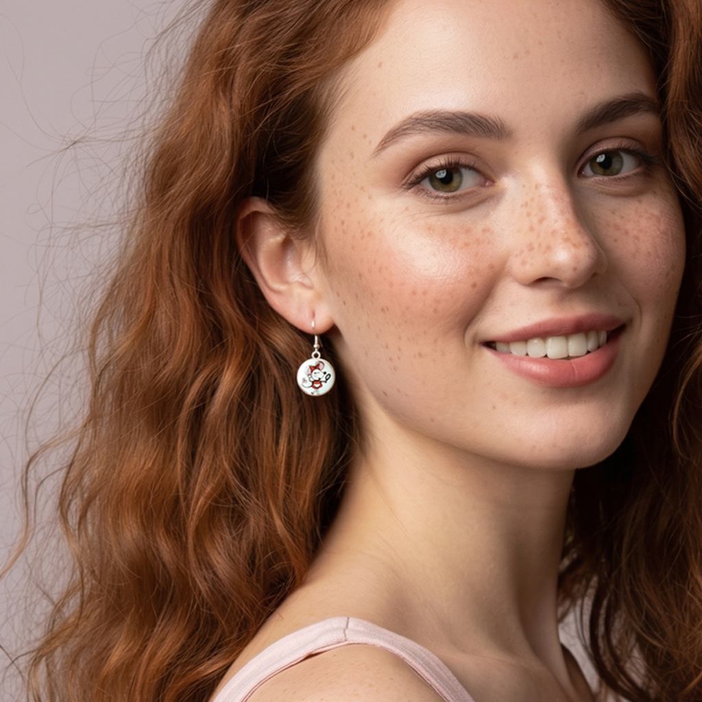 Pendientes Porcelana Ratita gancho