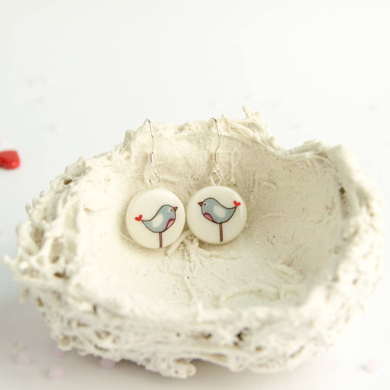 Pendientes gancho pajaritos