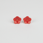 Pendientes flor rojo mini