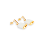 Pendientes oro barra acero cuadrados md.