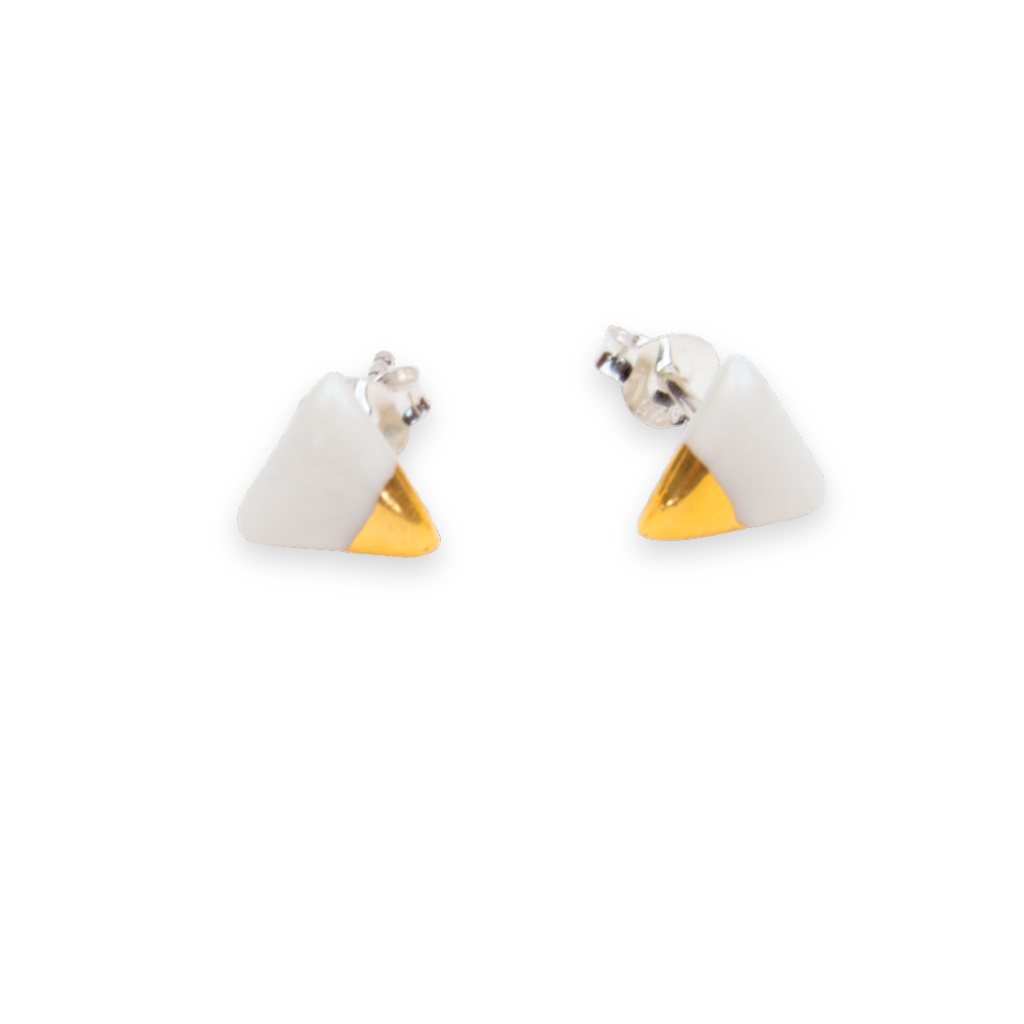 Pendientes oro triangular mini