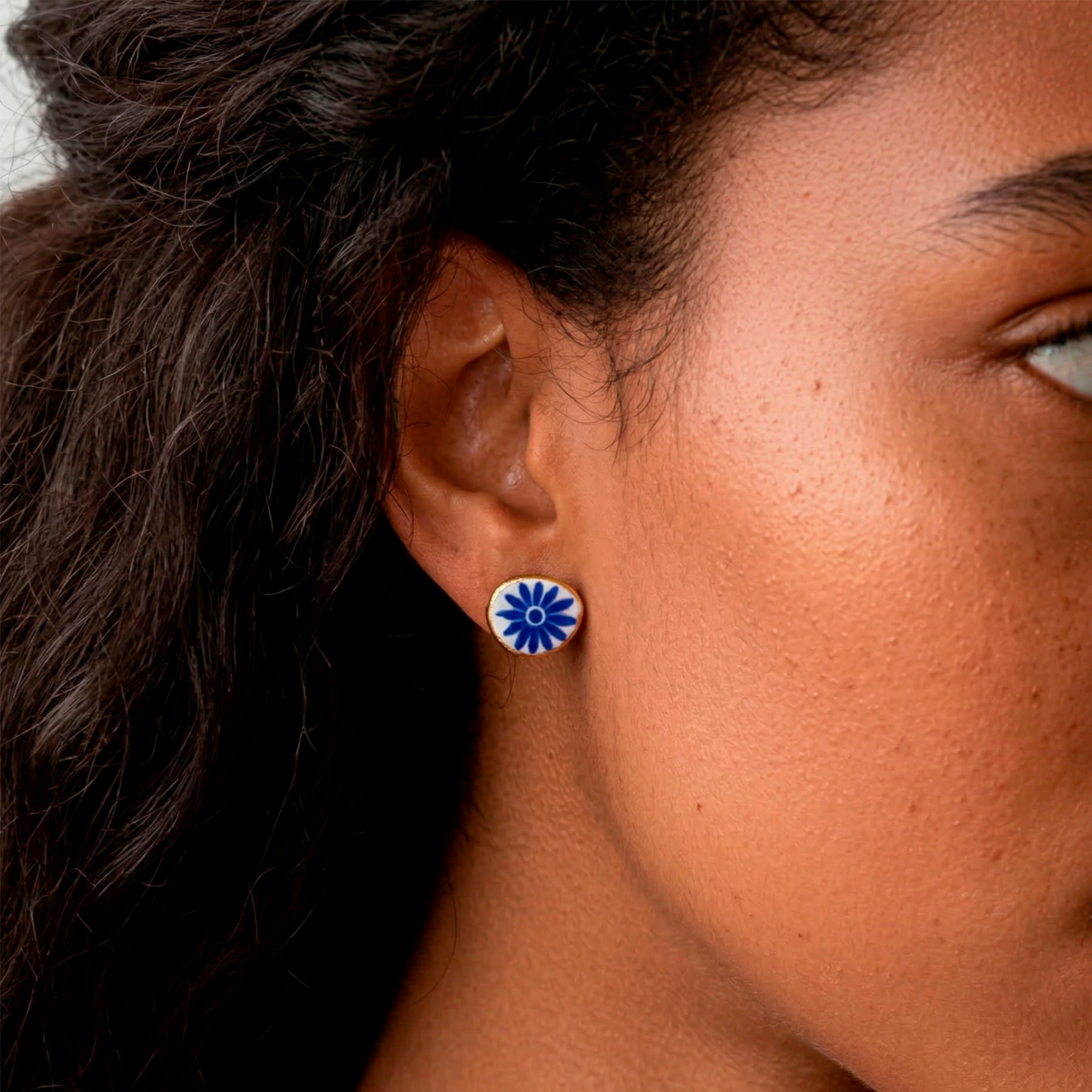 Pendiente cobalto ovalo pq.