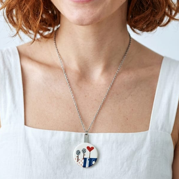Colgante md. Love tree acero